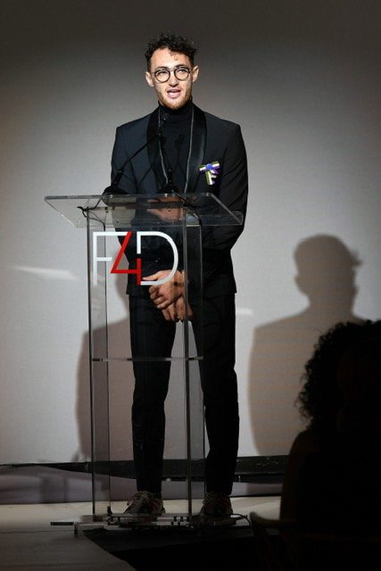 NEW YORK, NEW YORK - SEPTEMBER 24: Founder and CEO of the Arab Fashion Council, Jacob Abrian speaks onstage during Fashion 4 Development's 9th Annual Official First Ladies Luncheon at The Pierre Hotel on September 24, 2019 in New York City. (Photo by Mike Coppola/Getty Images  for Fashion 4 Development )
